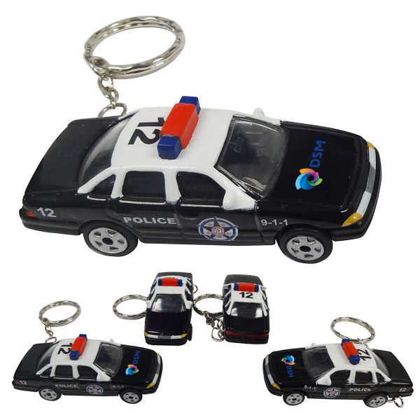1:64 Scale Police Car With Key Chain and Full Color Graphics
